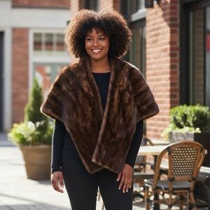 Genuine Mink Wrap Stole 1950s vintage celebrity